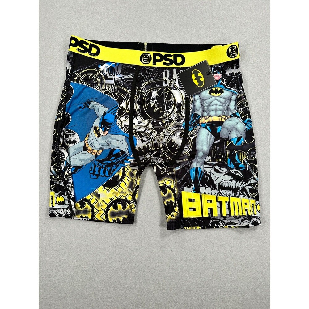 PSD Batman Boxer Briefs Mens Size XL Black Yellow DC Comics Graphic NWT